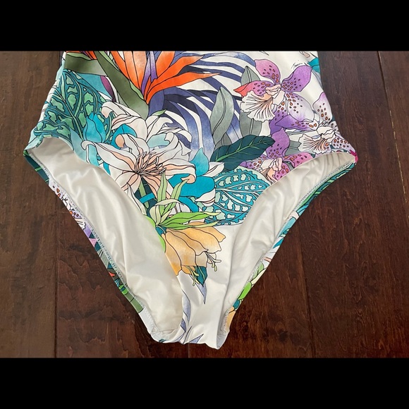 Amazonia one piece off shoulder floral Sz 14 - Picture 6 of 9